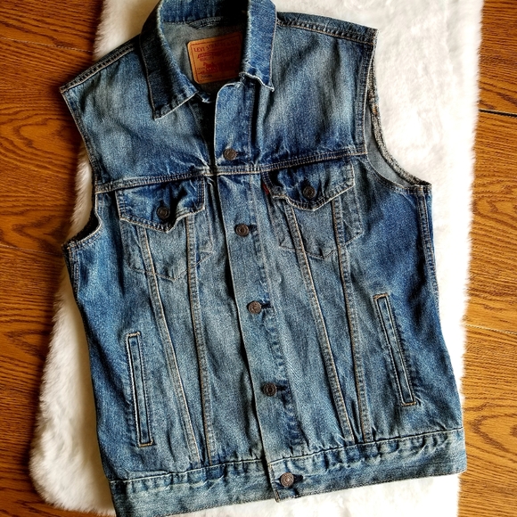 mens jean vest